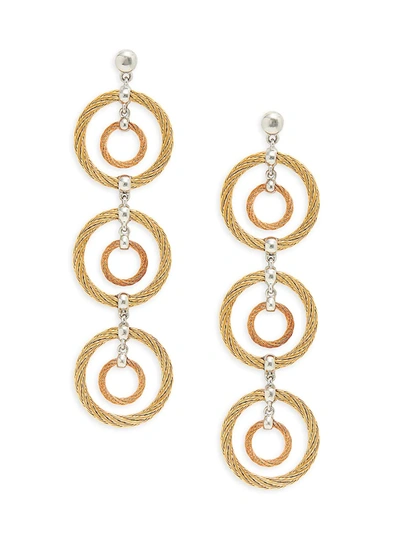 Shop Alor Women's 18k White Gold & Stainless Steel Drop Earrings
