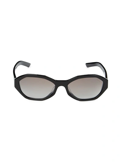Shop Prada Women's 56mm Geometric Sunglasses In Black