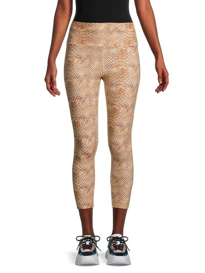 Shop Weworewhat Women's High-waist Snake-print Leggings In Tan