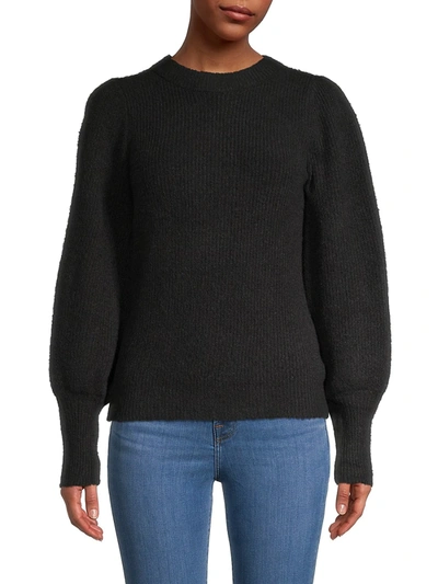 Shop Heroes & Dreamers Women's Balloon-sleeve Sweater In Black