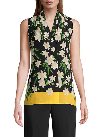 Shop Kobi Halperin Women's Deena Floral Silk Top In Black Multicolor