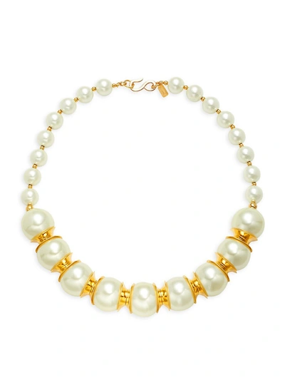 Shop Kenneth Jay Lane Women's 22k Goldplated & Faux Pearl Necklace