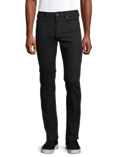 Shop Diesel Men's Buster Regular Slim-tapered Jeans In Black