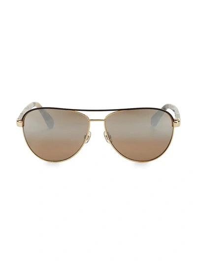 Shop Kate Spade Women's 59mm Emily Aviator Sunglasses In Black