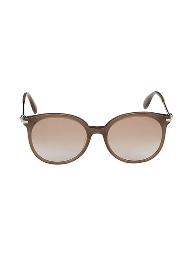 Shop Alexander Mcqueen Women's 54mm Round Sunglasses In Brown