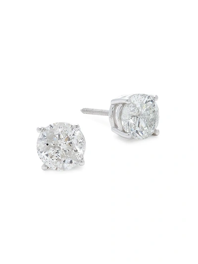 Shop Saks Fifth Avenue Women's 14k White Gold & 2.0 Tcw Diamond Stud Earrings