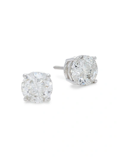 Shop Saks Fifth Avenue Women's 14k White Gold & Diamond Stud Earrings