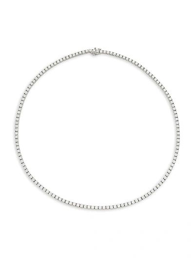 Shop Effy Women's 14k White Gold & Diamond Tennis Necklace