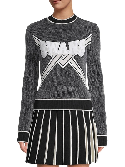 Shop Off-white Women's Swans Graphic Sweater In Black