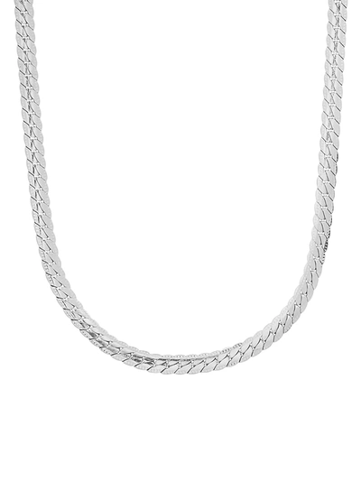 Shop Anthony Jacobs Men's Stainless Steel Cuban Flat Chain-link Necklace/24 In Neutral