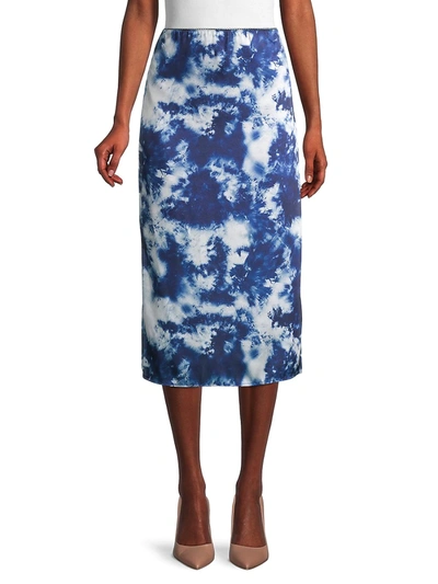 Shop Lea & Viola Women's Tie-dye Skirt In Blue Tie Dye