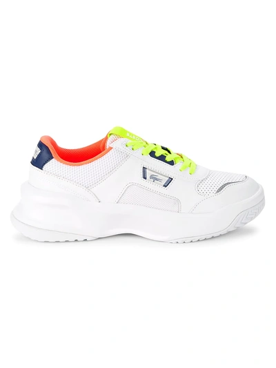 Shop Lacoste Men's Ace Lift Colorblock Sneakers In White