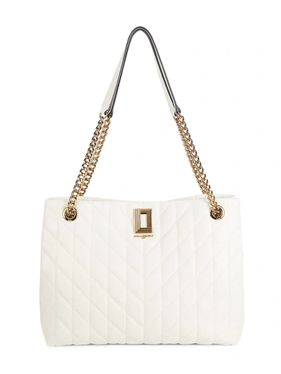Shop Karl Lagerfeld Women's Lafayette Quilted Leather Tote In Almond
