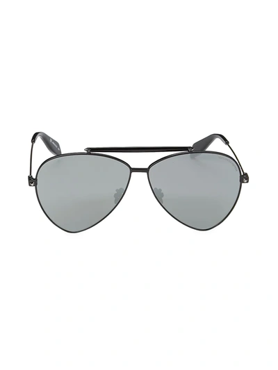 Shop Alexander Mcqueen Women's 63mm Aviator Sunglasses In Matte Black
