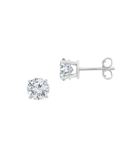 Shop Saks Fifth Avenue Women's 14k White Gold & 3.0 Tcw Diamond Solitaire Stud Earrings