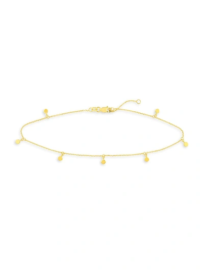 Shop Saks Fifth Avenue Women's 14k Yellow Gold Disk Charm Anklet