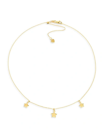 Shop Saks Fifth Avenue Women's 14k Yellow Gold Triple Star Charm Choker Necklace