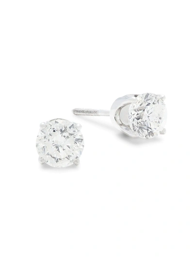 Shop Saks Fifth Avenue Women's 14k White Gold & 1.0 Tcw Diamond Stud Earrings