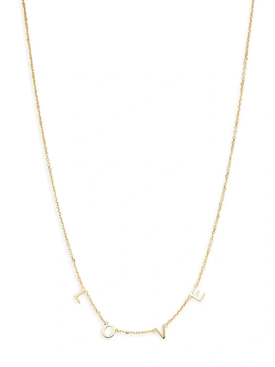 Shop Saks Fifth Avenue Women's 14k Yellow Gold Love Statement Necklace