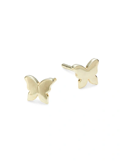 Shop Saks Fifth Avenue Women's 14k Yellow Gold Butterfly Stud Earrings