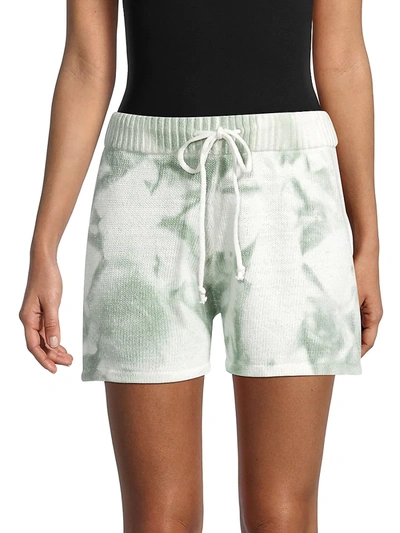 Shop Allison New York Women's Tie-dyed Cotton Shorts In Green