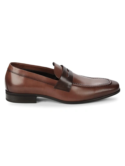 Shop Bruno Magli Men's Mineo Leather Penny Loafers In Cognac