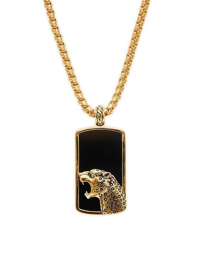 Shop Effy Men's 18k Goldplated Sterling Silver, Onyx & Black Spinel Pendant Necklace
