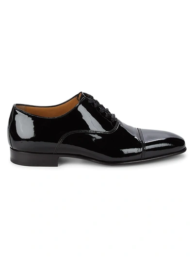 Shop Di Bianco Men's Patent Leather Oxford Dress Shoes In Nero