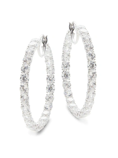 Shop Adriana Orsini Women's Sterling Silver & Crystal Hoop Earrings