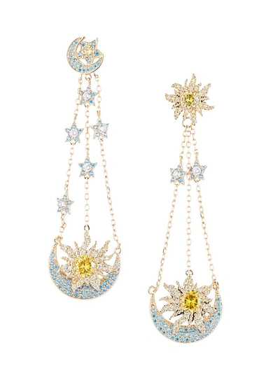 Shop Eye Candy La Women's Luxe 18k Goldplated & Crystal Drop Earrings In Neutral