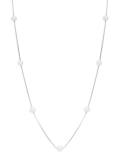 Shop Masako Women's 14k White Gold & 6-7mm Freshwater Pearl Station Necklace