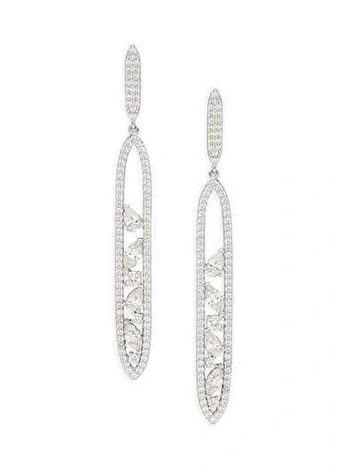 Shop Adriana Orsini Women's Core Cluster Sterling Silver & Crystal Drop Earrings