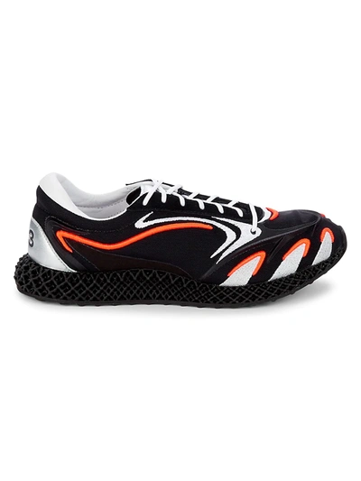 Shop Y-3 Men's Runner 4d Sneakers In Black Orange