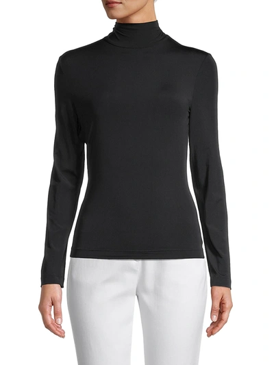 Shop St. John Women's Turtleneck Sweater In Black