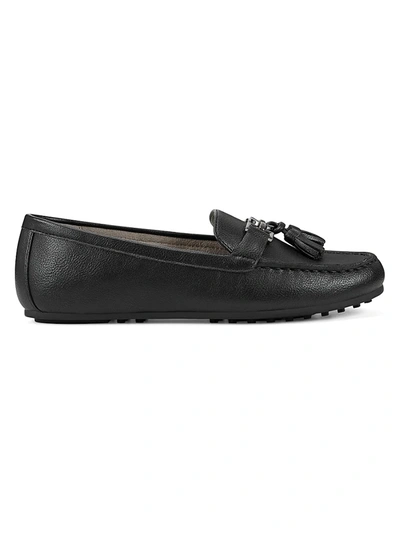 Shop Aerosoles Women's Deanna Moc Toe Tassel Loafers In Black