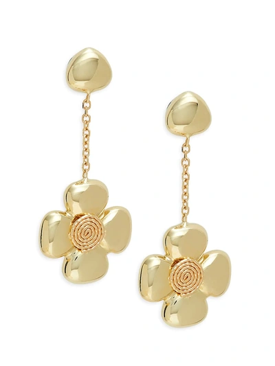 Shop Saks Fifth Avenue Women's 14k Yellow Gold Flower Drop Earrings
