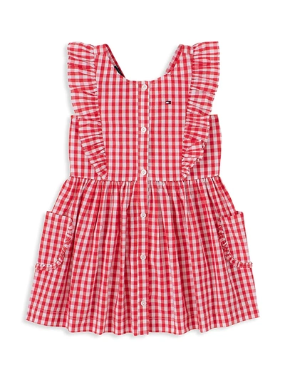 Shop Tommy Hilfiger Baby Girl's Gingham Cotton Dress In Red Multi