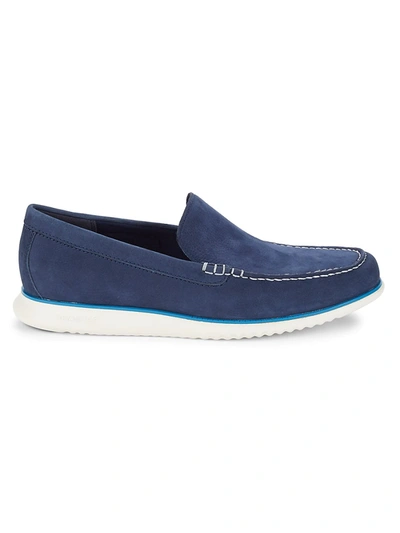 Shop Cole Haan Men's 2.zerogrand Nubuck Venetian Loafers In Marine Blue