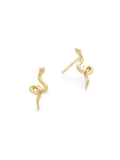 Shop Saks Fifth Avenue Women's 14k Yellow Gold Snake Stud Earrings