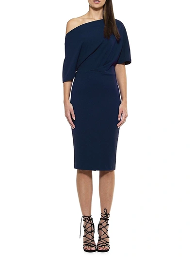 Shop Alexia Admor Women's Olivia Draped One-shoulder Sheath Dress In Tile Blue