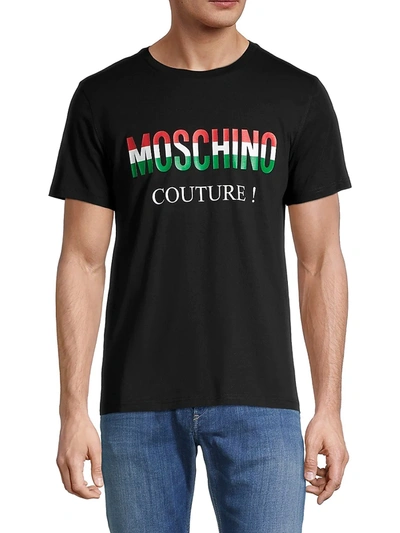 Shop Moschino Couture ! Men's Logo Graphic Cotton T-shirt In Black