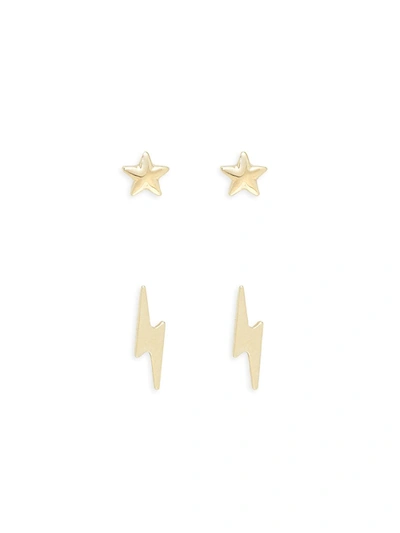 Saks Fifth Avenue Women's Set Of 2 14k Yellow Gold Stud Earrings In Yellow Gold