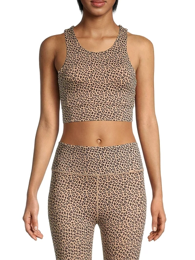Shop All Fenix Women's Leopard-print Longline Sports Bra In Sandy Leopard
