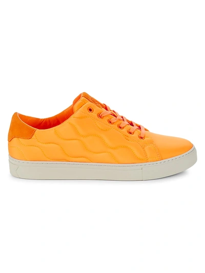 Shop Greats Men's Royale Quilted Lace-up Sneakers In Blaze Orange
