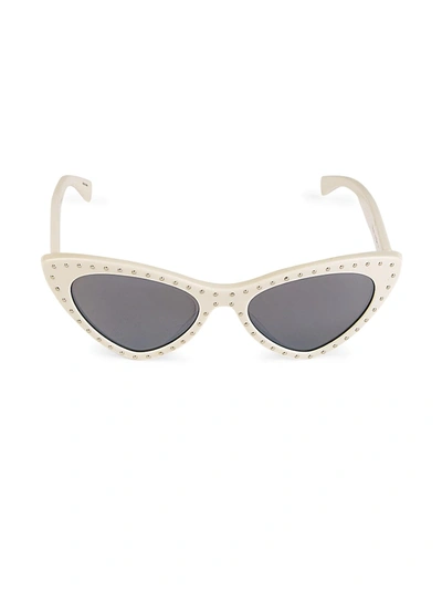 Shop Moschino 52mm Studded Cat Eye Sunglasses In Tortoise