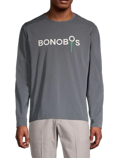 Shop Bonobos Golf Men's Logo Tech Long-sleeve T-shirt In Mills Charcoal