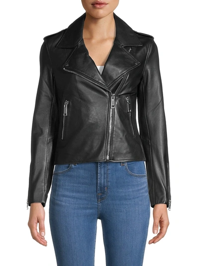Shop Lth Jkt Women's Leather Moto Jacket In Black
