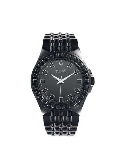 Shop Bulova Men's Stainless Steel Bracelet Watch In Black