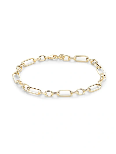 Saks Fifth Avenue Made In Italy Women's 14k Yellow Gold Paperclip Chain Bracelet In Yellow Gold