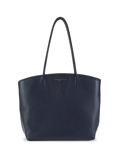 Shop Marc Jacobs Supple Group Leather Tote In Cadet Grey
